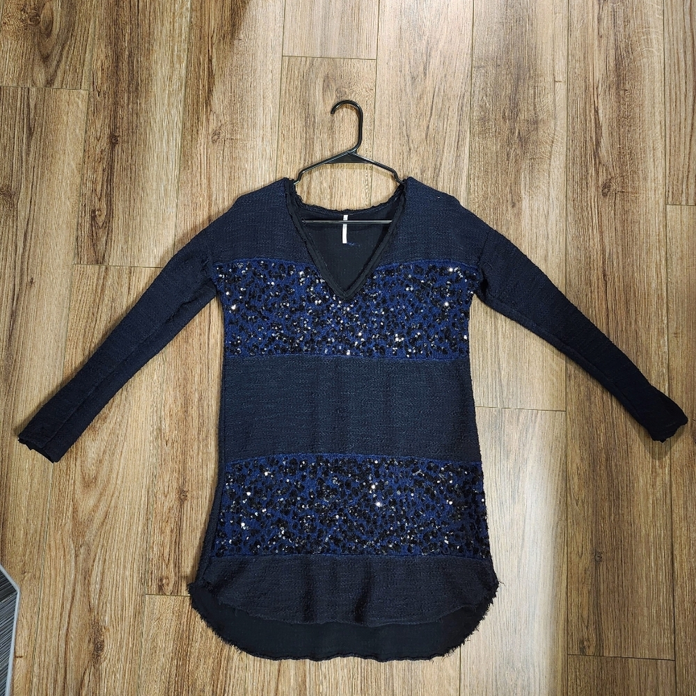 Free People Rare Long Sleeve Sequin Sweater/Dress